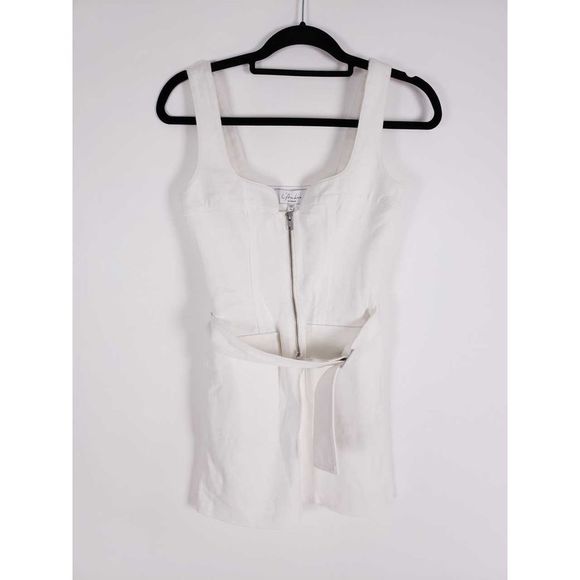 L'Academie Charmine Twill Front Zip Belted Dress - Picture 4 of 8